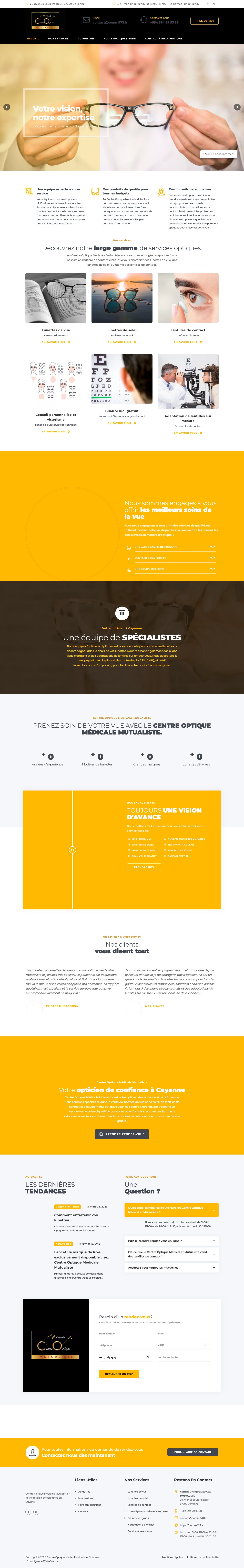 Capture du site Centre Optique Médical Mutualiste